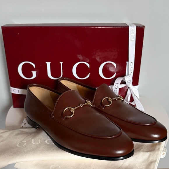 Gucci Shoes - Gucci Jordaan Loafer in Dark Brown New with Box